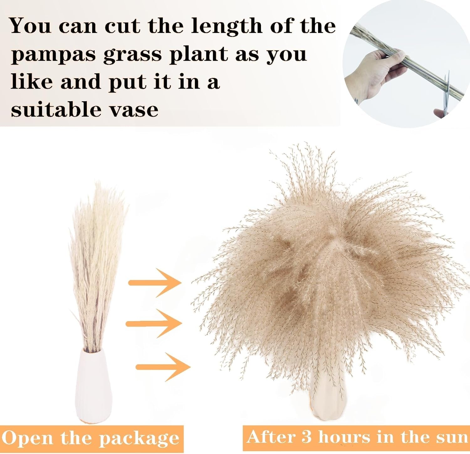 Dried Pampas Decoration, 128 Pieces Pampas with Rabbit Tail Flowers, Reed Bouquet for Wedding, Bohemian Flowers, Home Table Decoration, Rustic Farmhouse Party