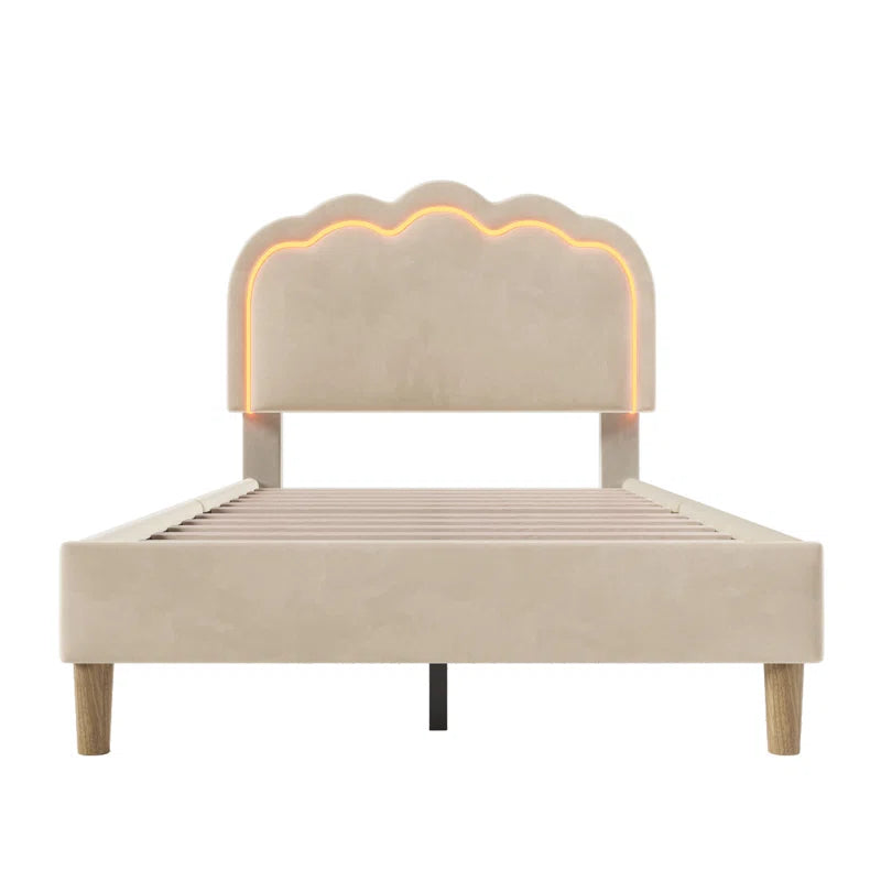 Upholstered Bed 3Ft Single Bed with Led