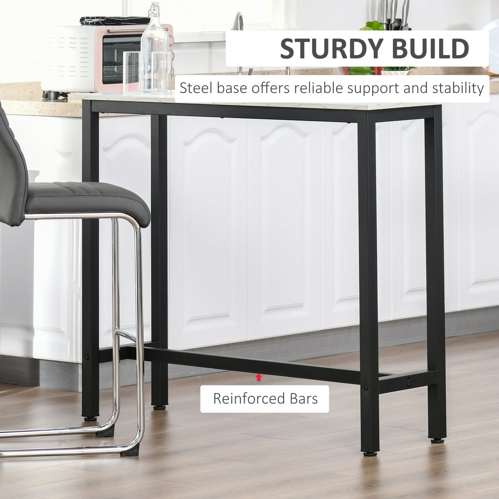Bar Table Breakfast Dining Coffee Table W/ Adjustable Footpads