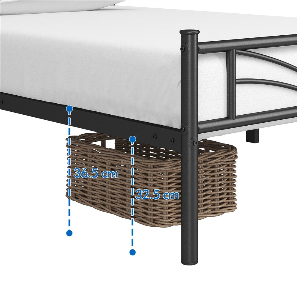 3Ft Single Bed Frame Mattress Foundation Metal Iron Bed with Under-Bed Storage