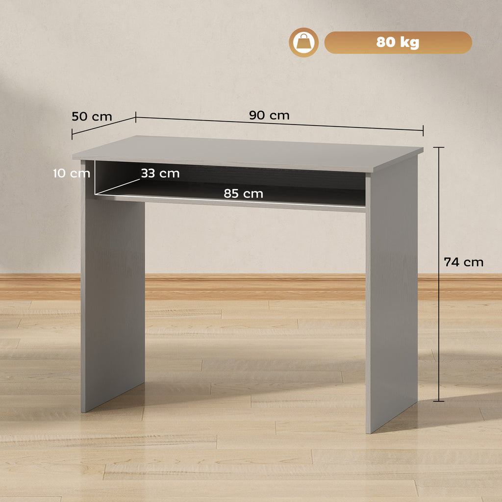 Writing Desk Laptop Table Workstation with Shelf Home Office Black Wood Grain