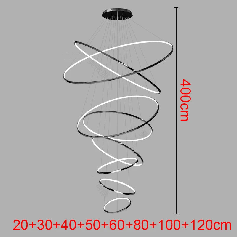 Living Room Decoration Pendant Lights Modern Dining Room Lamps for Living Room Smart Ring Lamp Stair Lamp