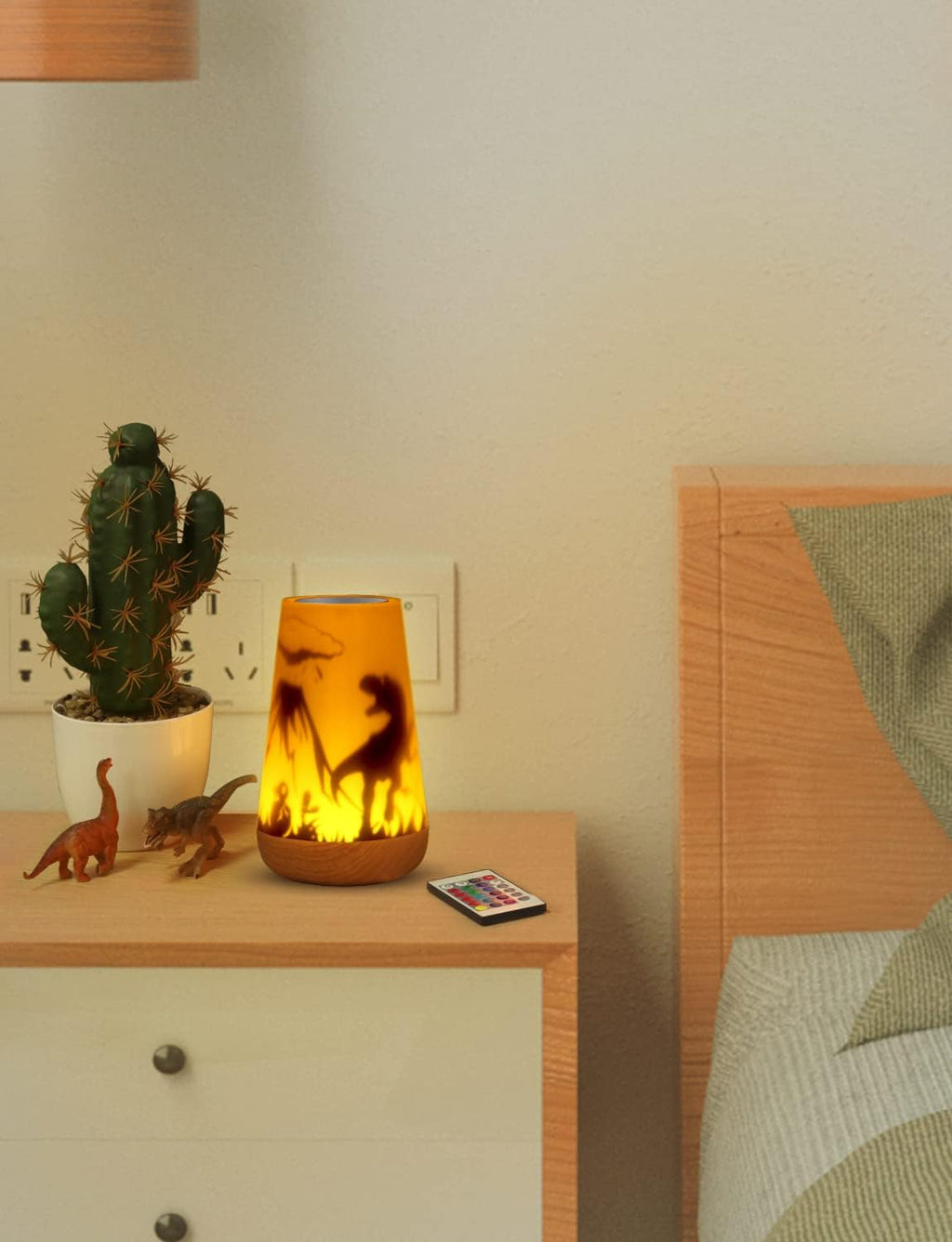 Dinosaur Night Light Kids, Touch Remote Control 16 Colors | USB Rechargeable Bedside Lamp, Timer, Girls Baby Kids Bedroom Décor, Cute Birthday Gift Girls Boys