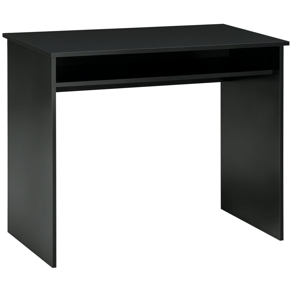 Writing Desk Laptop Table Workstation with Shelf Home Office Black Wood Grain