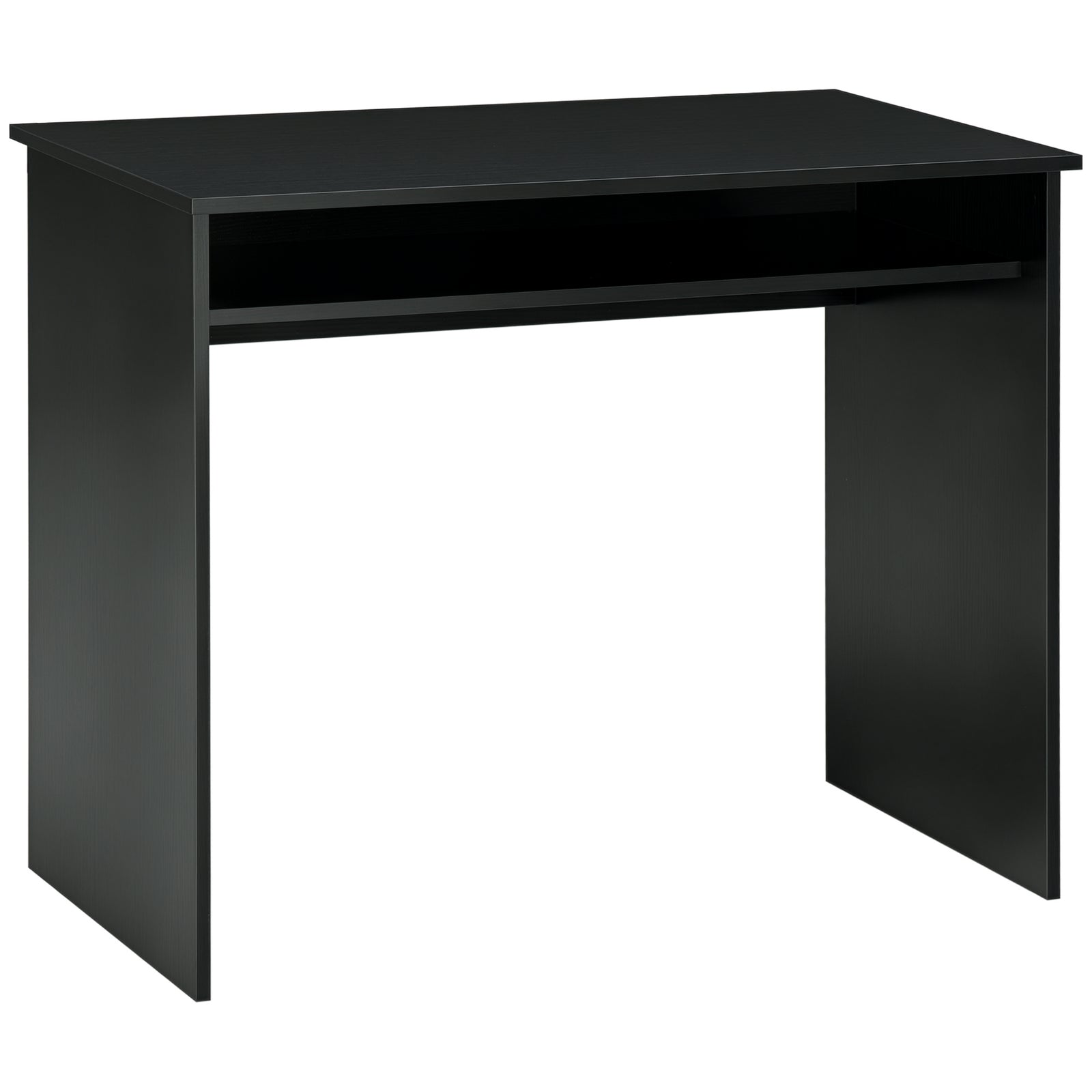 Writing Desk Laptop Table Workstation with Shelf Home Office Black Wood Grain