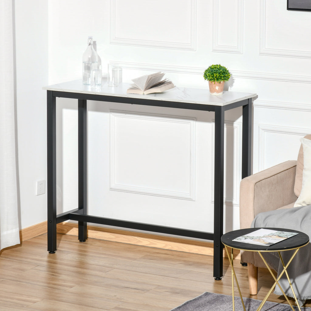 Bar Table Breakfast Dining Coffee Table W/ Adjustable Footpads
