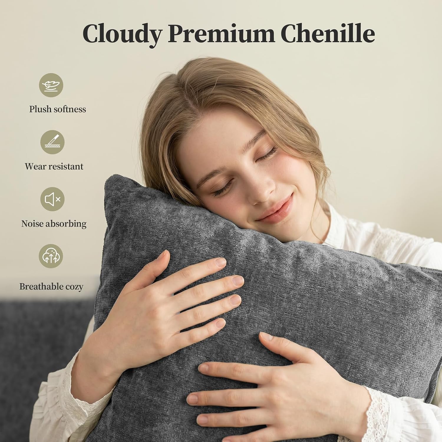 275Cm Curved Corner Sofa Grey, Chenille Boneless Cloud Sofa | Ergonomic, 72Cm Deep Seat, Durability, High-Density Foam, Pocket Springs, Supportive Comfort, Assembly-Free, Custom Layouts
