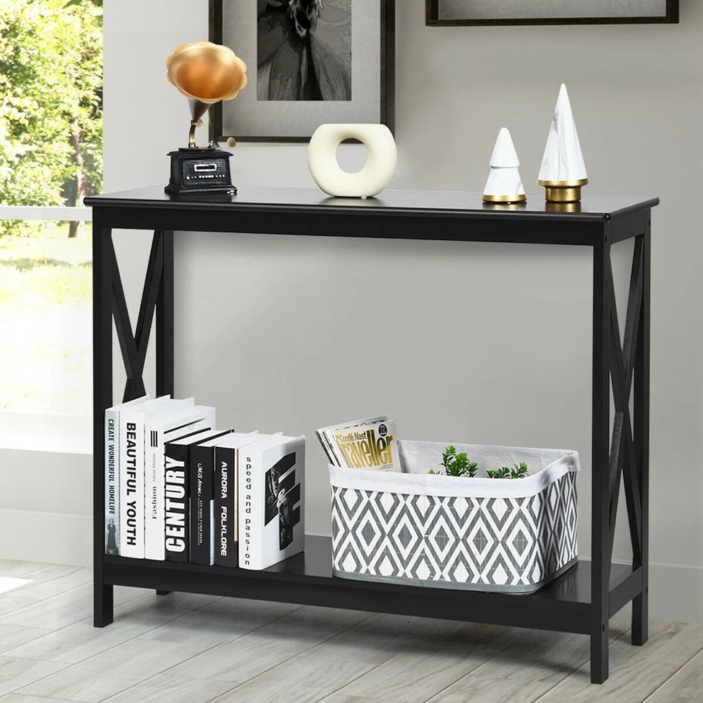 2 Tier Wooden Console Table