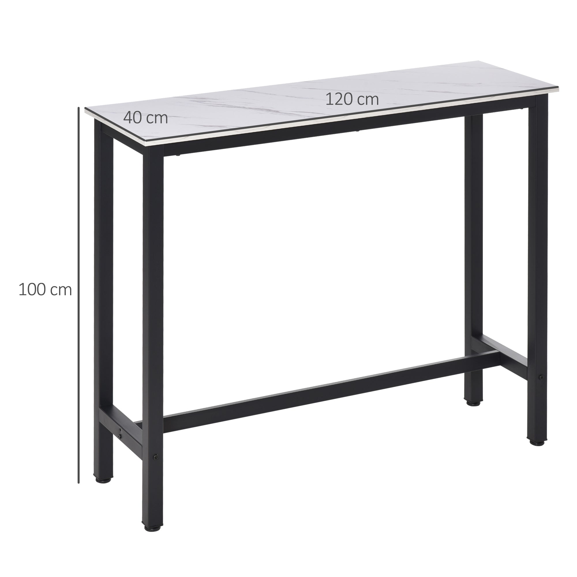 Bar Table Breakfast Dining Coffee Table W/ Adjustable Footpads