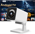Mini Projector for Bedroom Ceiling, Smart Portable Projector with Android, Wifi & Bluetooth, 1080P Supported Home Cinema Projector for Movie Nights, Compatible with Iphone/Android