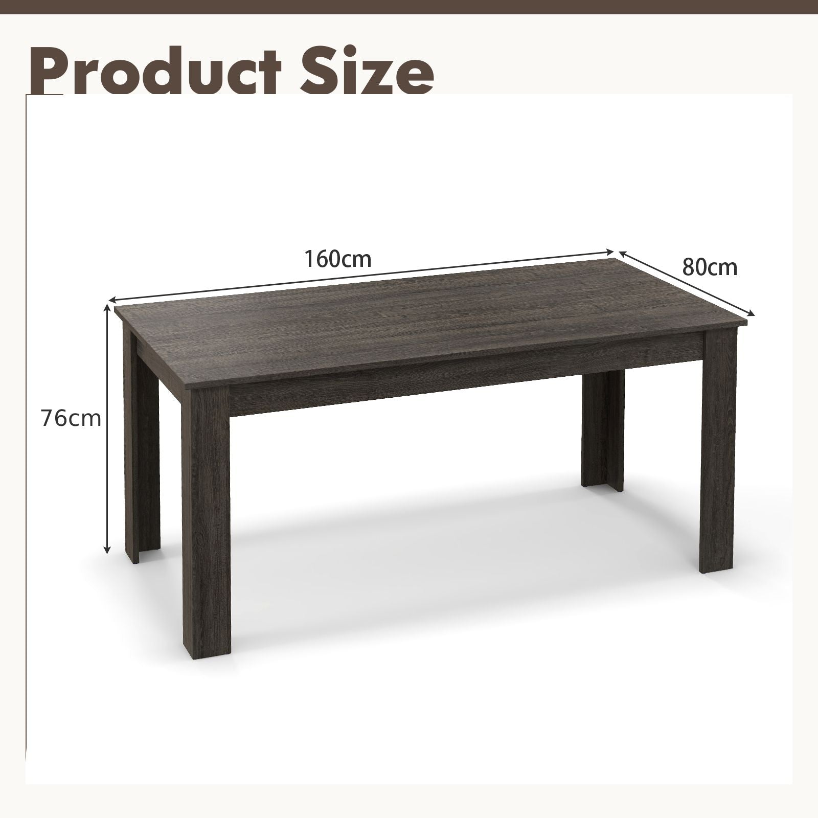 Modern Rectangular Kitchen Table for Breakfast Nook, Kitchen