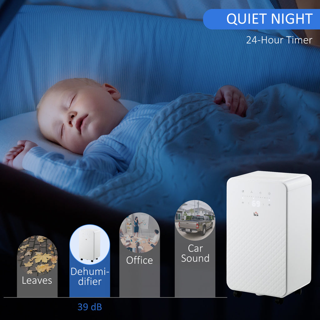2L Dehumidifier and Air Filter, 24H Timer for Home Laundry Basement