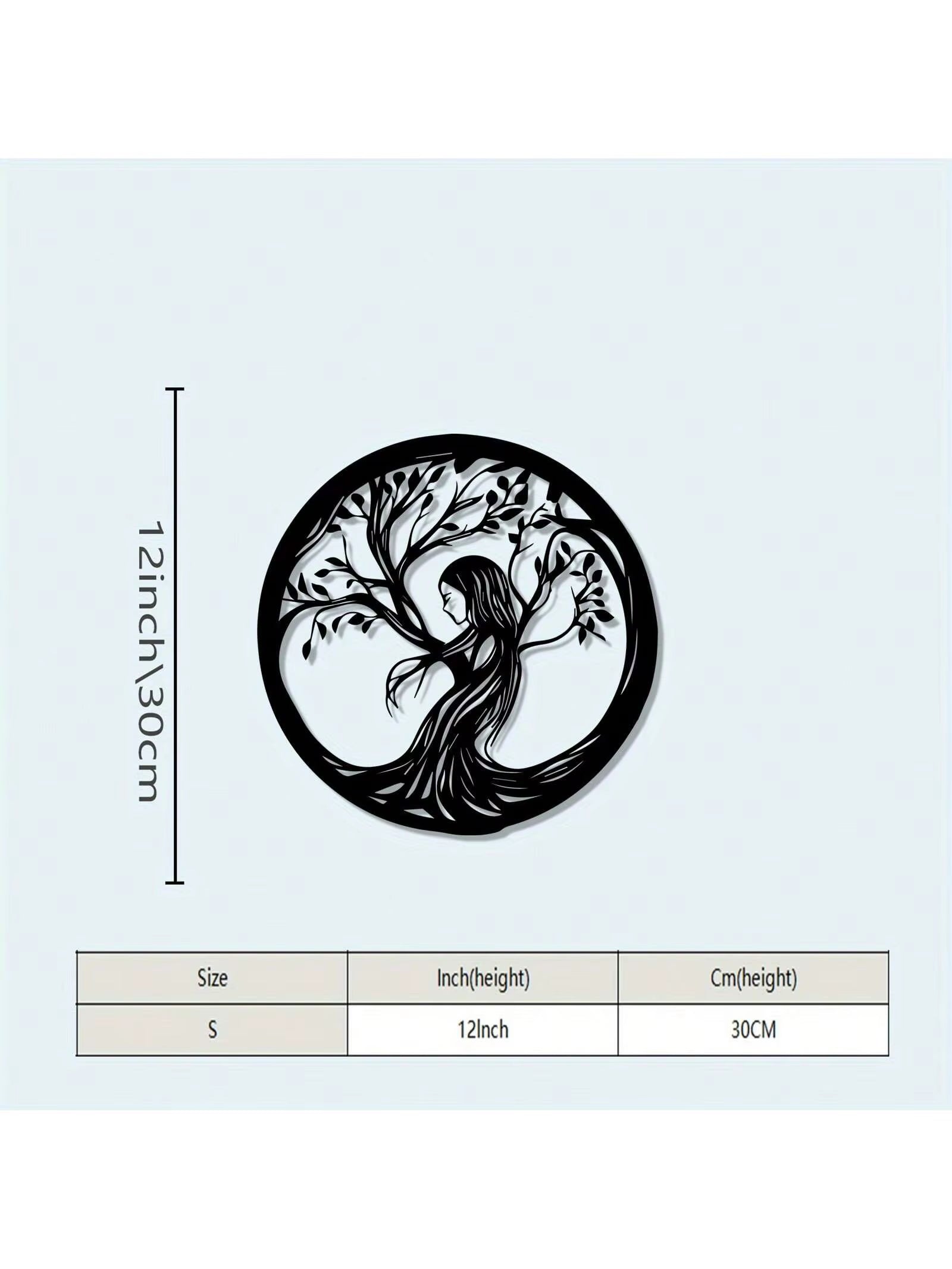 3Pcs Black Metal Wall Art Decor Tree of Life Metal Tree Wall Art Tree Sign Metal Wall Decoration Housewarming Hanging Wall Art