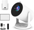 Ultimate 4K Mini Projector with 360° Rotation, Portable Smart Projector for Bedroom & Home Cinema, Wifi6, Bluetooth, Built-In Apps, Short Throw Projector & USB-C Power Bank Compatible