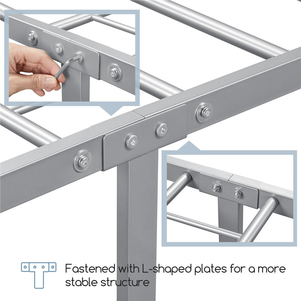 3Ft Single Bed Frame Mattress Foundation Metal Iron Bed with Under-Bed Storage