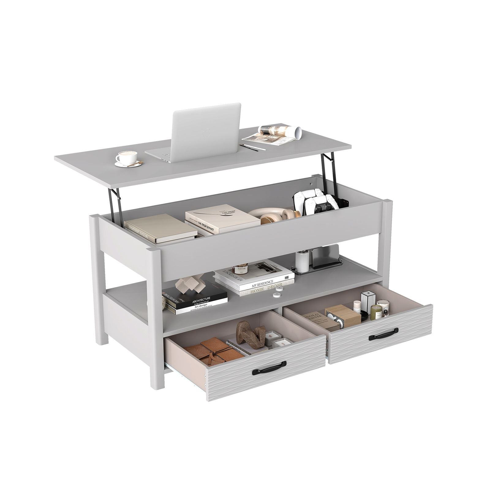 Lift Top Coffee Table Farmhouse Accent Table with Storage