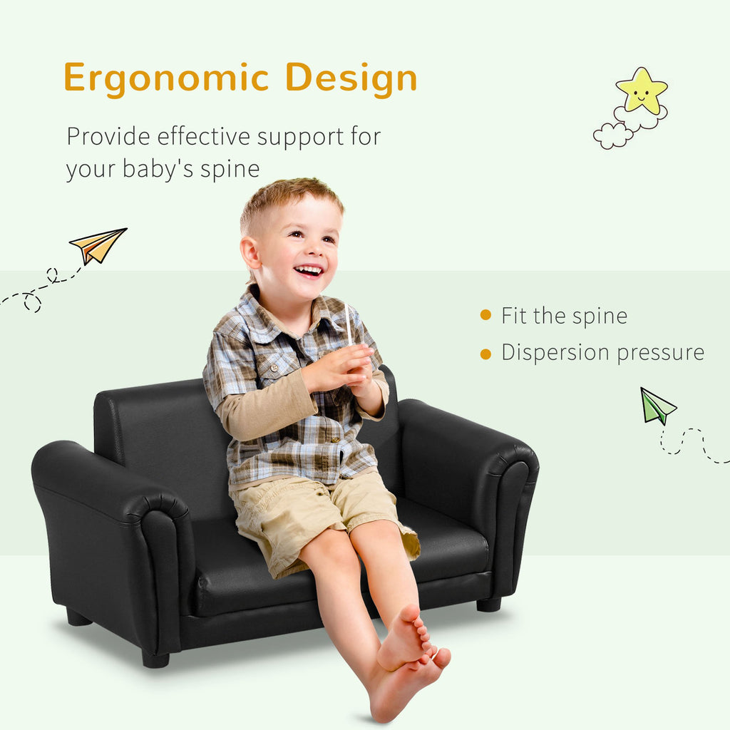 Kids Sofa Set, 2 Seater Children Armchair Furniture with Footrest