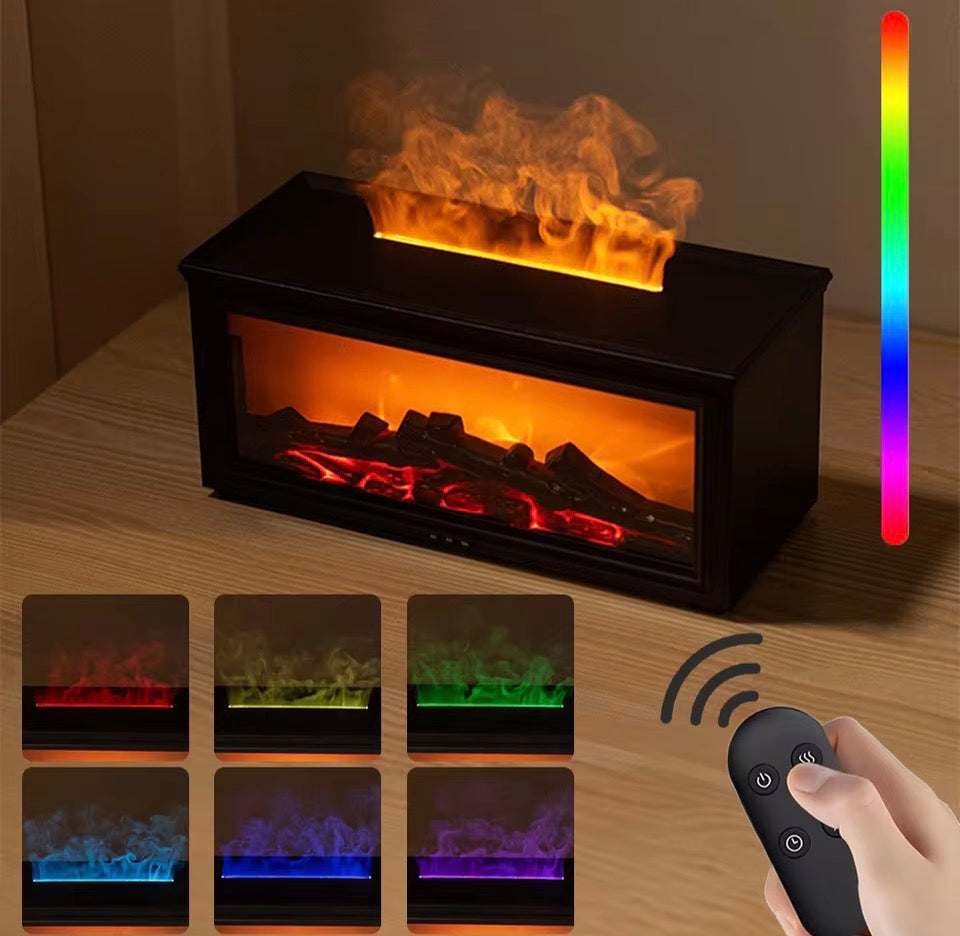 Air Flame Aroma Tabletop Humidifier & LED Fireplace