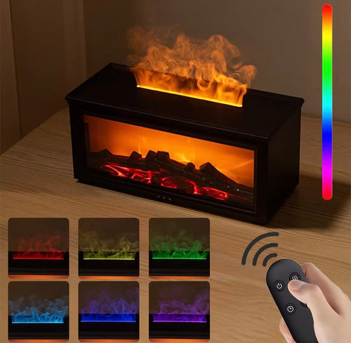 Air Flame Aroma Tabletop Humidifier & LED Fireplace