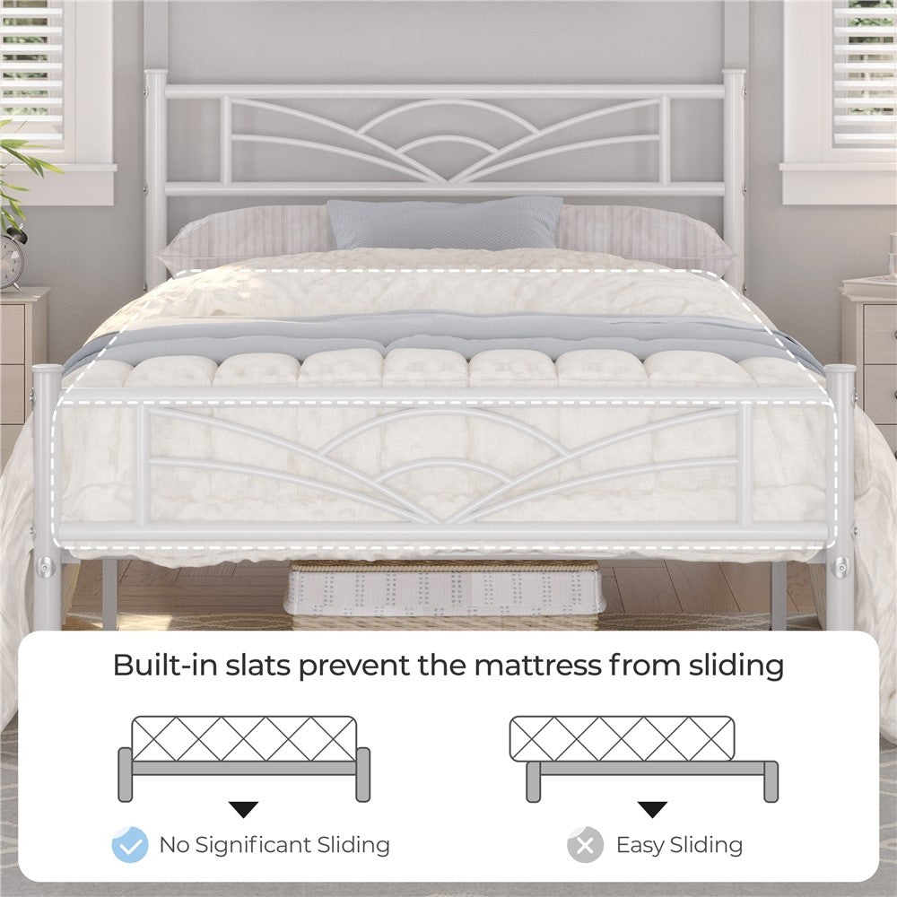 3Ft Single Bed Frame Mattress Foundation Metal Iron Bed with Under-Bed Storage