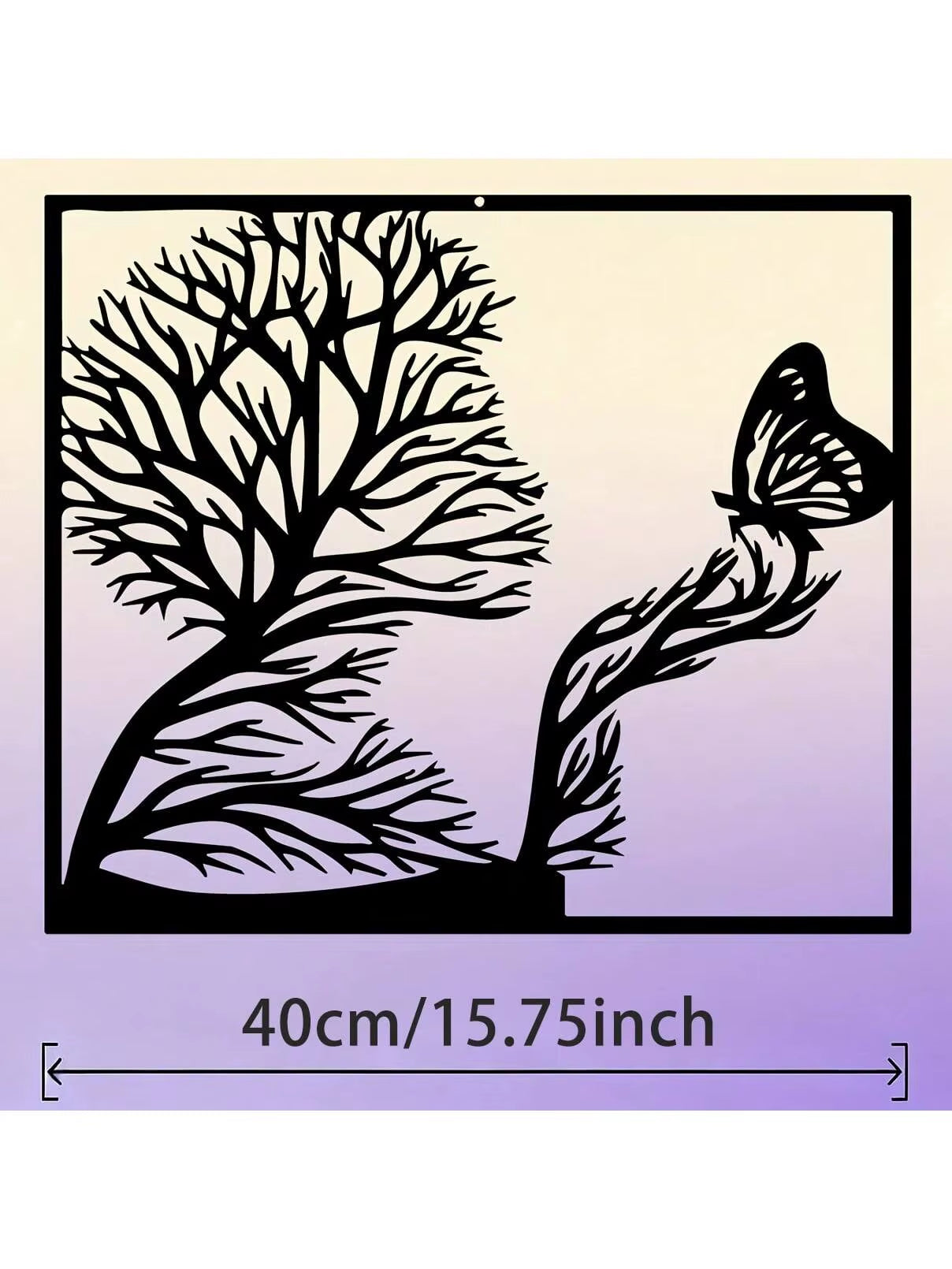 3Pcs Black Metal Wall Art Decor Tree of Life Metal Tree Wall Art Tree Sign Metal Wall Decoration Housewarming Hanging Wall Art