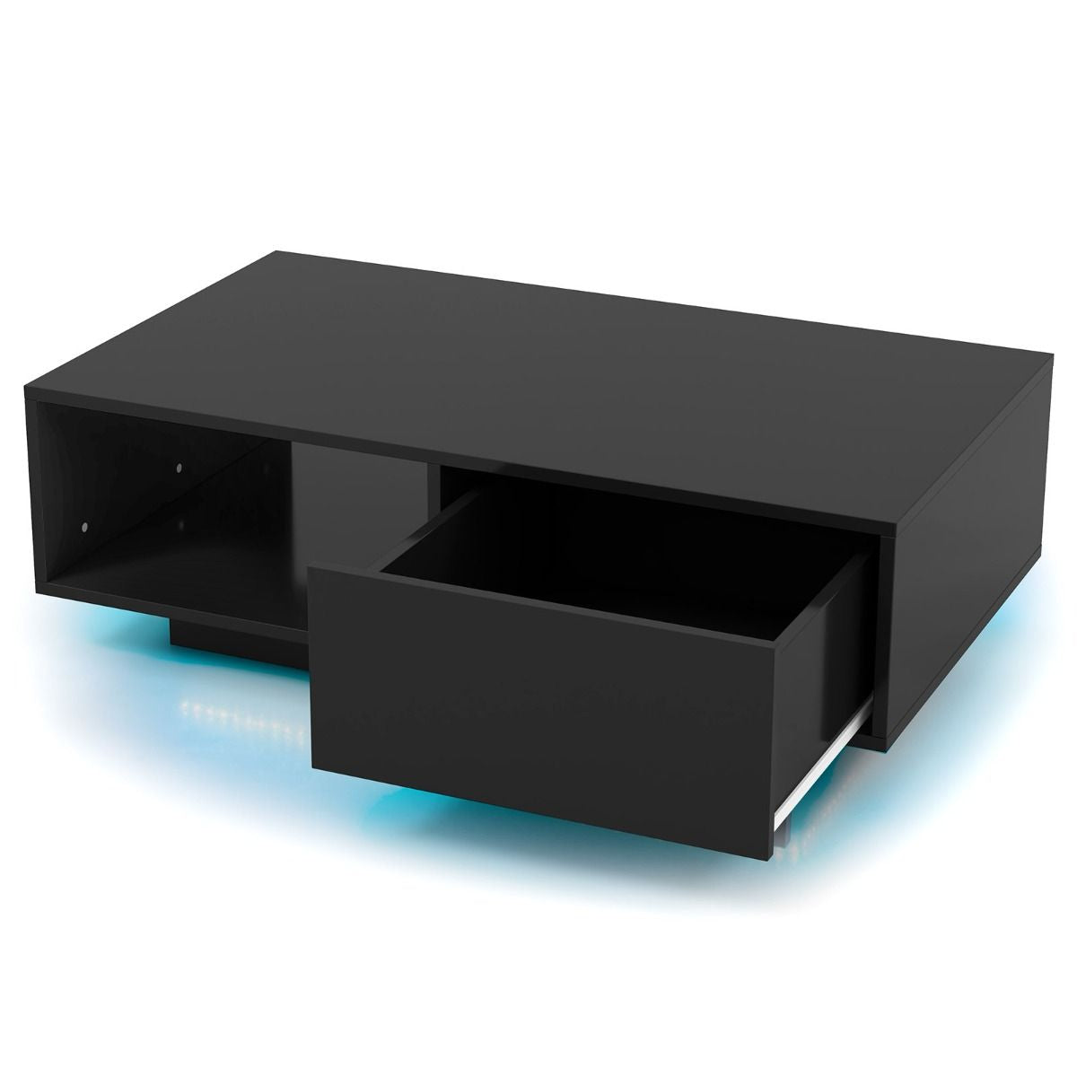 LED Coffee Table with 20 RGB Light Colors and Storage Shelf