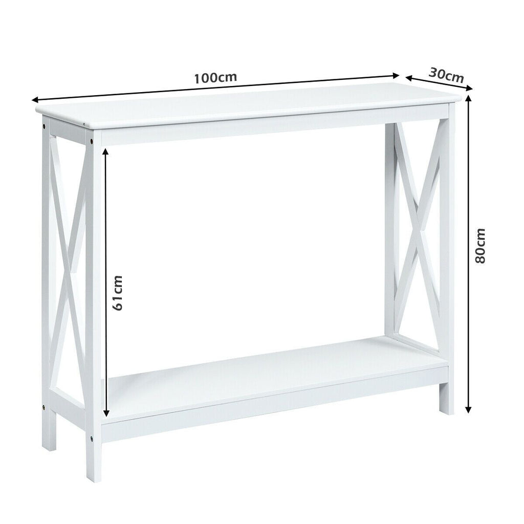 2 Tier Wooden Console Table