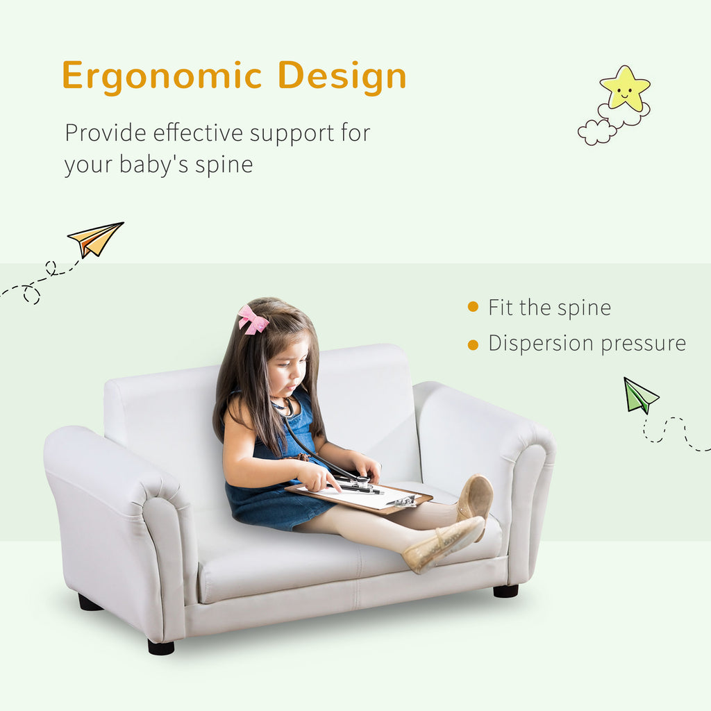 Kids Sofa Set, 2 Seater Children Armchair Furniture with Footrest
