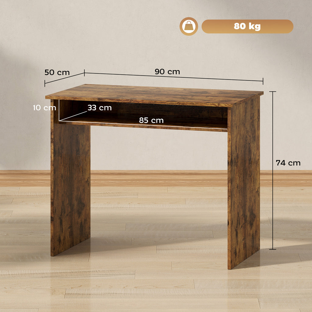 Writing Desk Laptop Table Workstation with Shelf Home Office Black Wood Grain