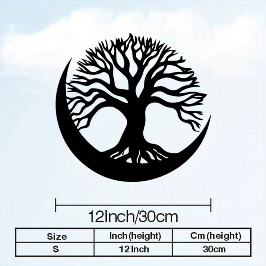 3Pcs Black Metal Wall Art Decor Tree of Life Metal Tree Wall Art Tree Sign Metal Wall Decoration Housewarming Hanging Wall Art