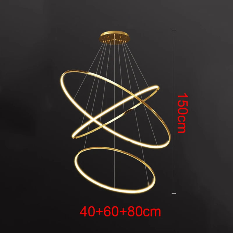 Living Room Decoration Pendant Lights Modern Dining Room Lamps for Living Room Smart Ring Lamp Stair Lamp