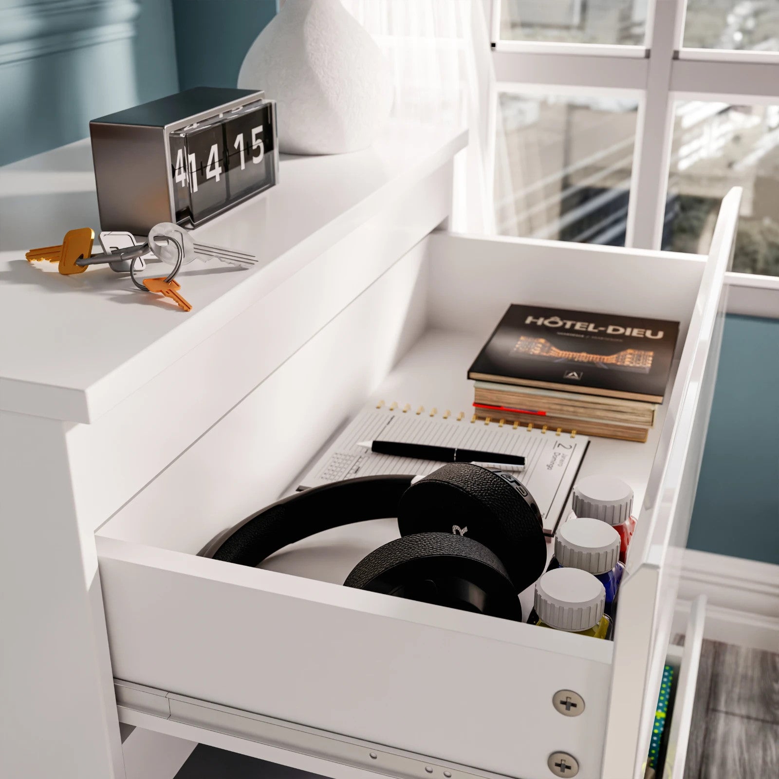High Gloss Chest of Drawers Bedside Cabinet Tall Wide Storage Bedroom Furniture