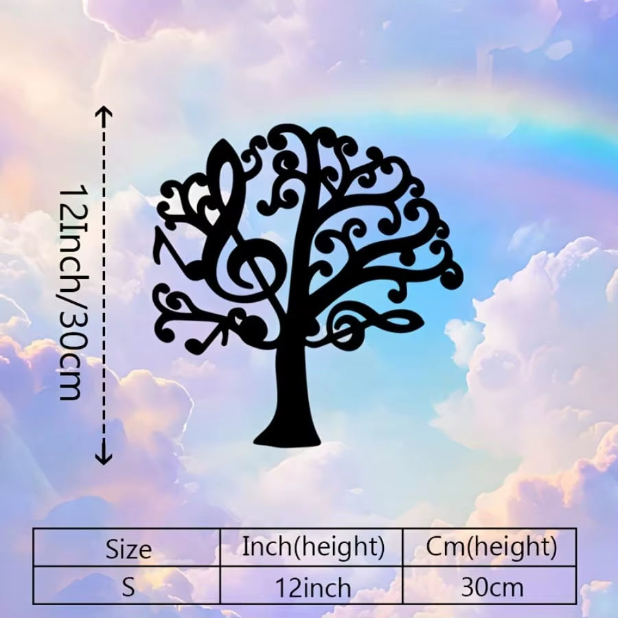 3Pcs Black Metal Wall Art Decor Tree of Life Metal Tree Wall Art Tree Sign Metal Wall Decoration Housewarming Hanging Wall Art