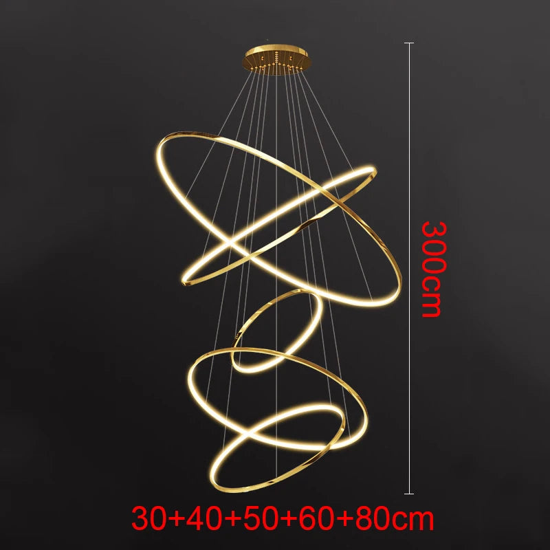 Living Room Decoration Pendant Lights Modern Dining Room Lamps for Living Room Smart Ring Lamp Stair Lamp