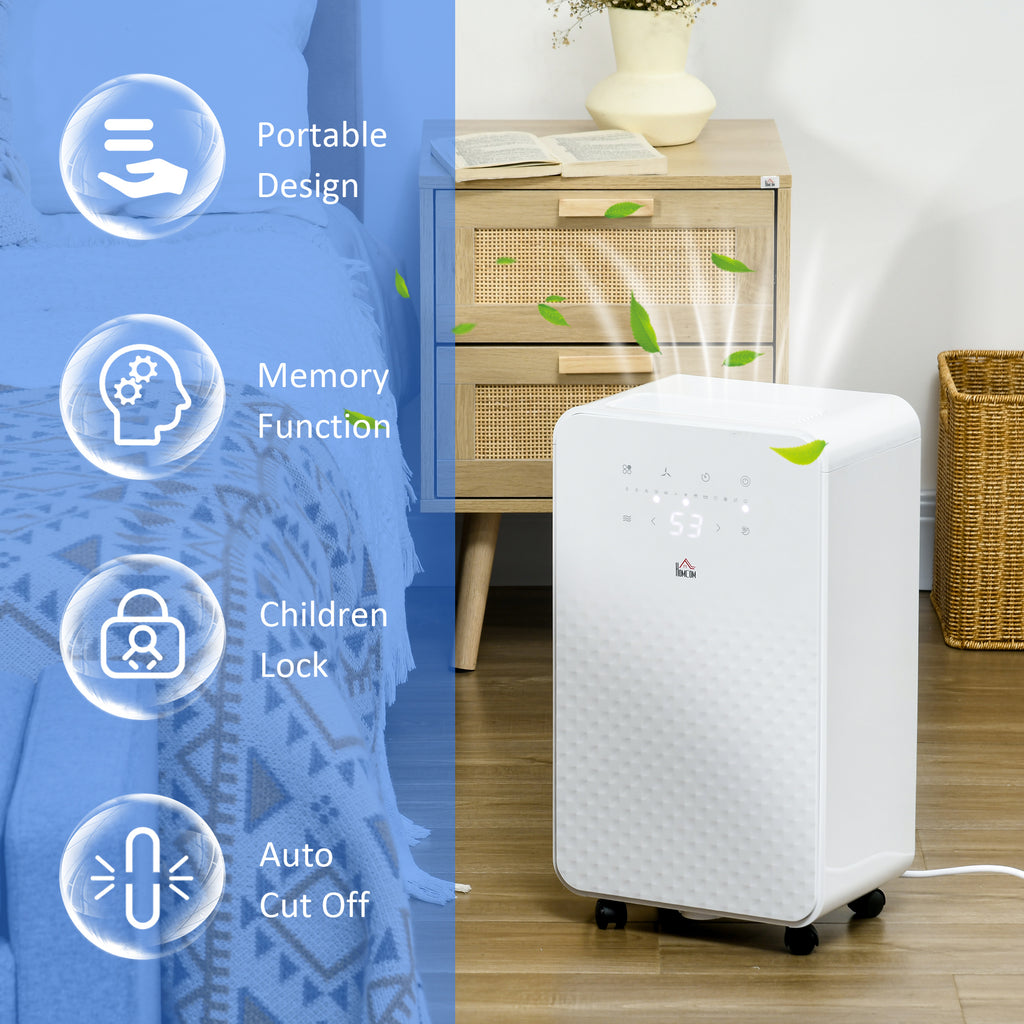 2L Dehumidifier and Air Filter, 24H Timer for Home Laundry Basement
