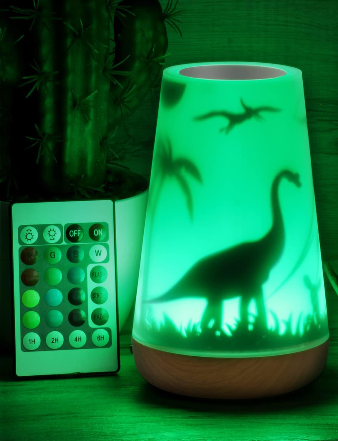 Dinosaur Night Light Kids, Touch Remote Control 16 Colors | USB Rechargeable Bedside Lamp, Timer, Girls Baby Kids Bedroom Décor, Cute Birthday Gift Girls Boys