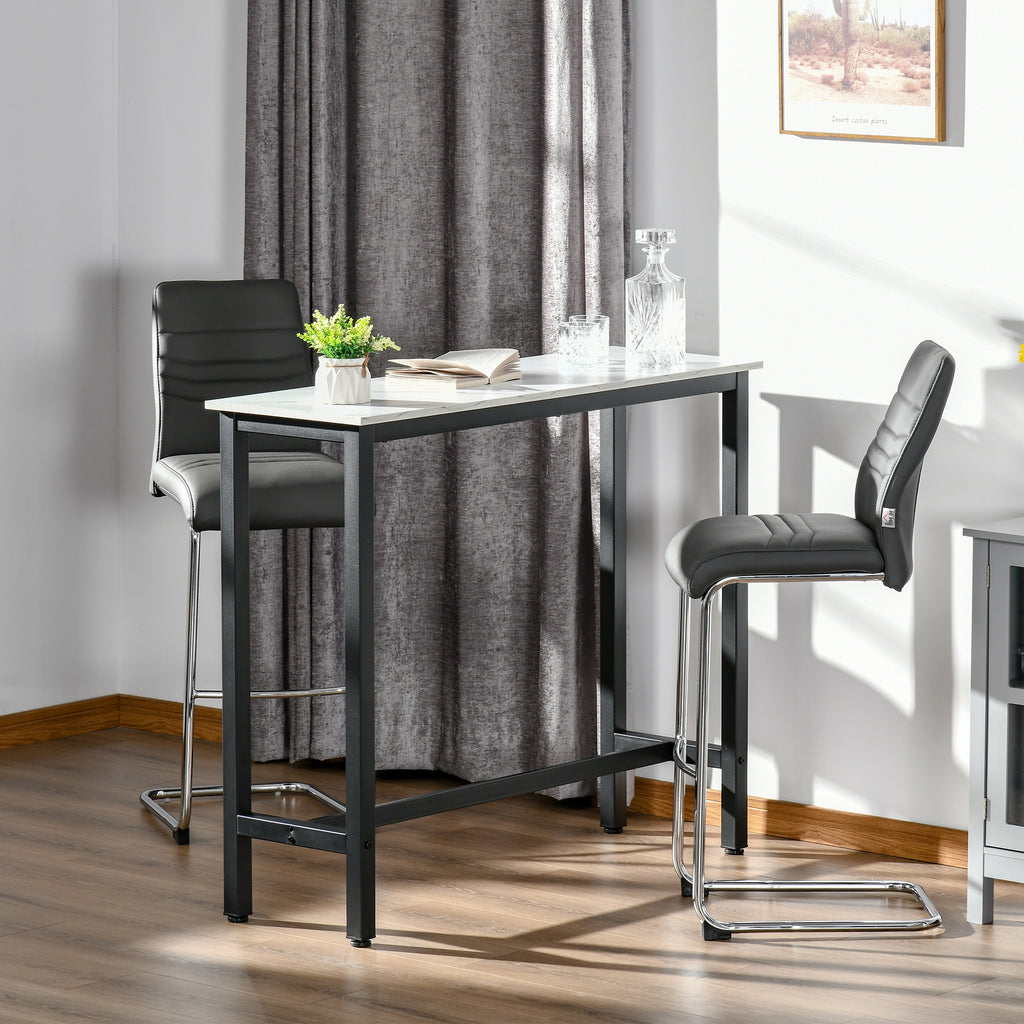 Bar Table Breakfast Dining Coffee Table W/ Adjustable Footpads