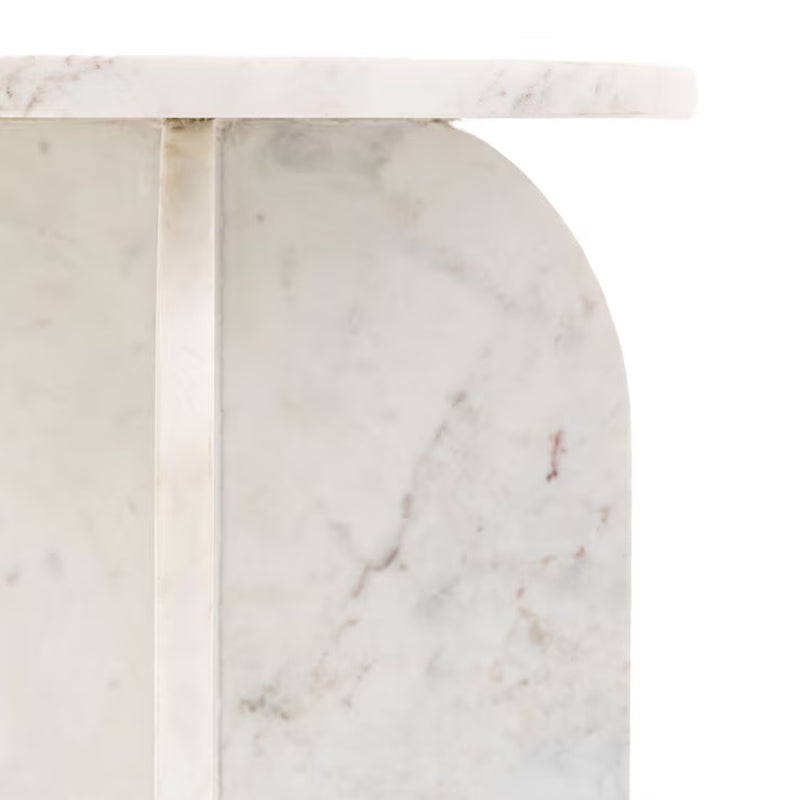 Amalfi White Marble Side Table