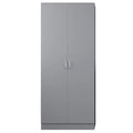 Lycinda 2 Door Double Wardrobe - Matt Finish, Scratch Resistant, Brushed Chrome Metal Handles