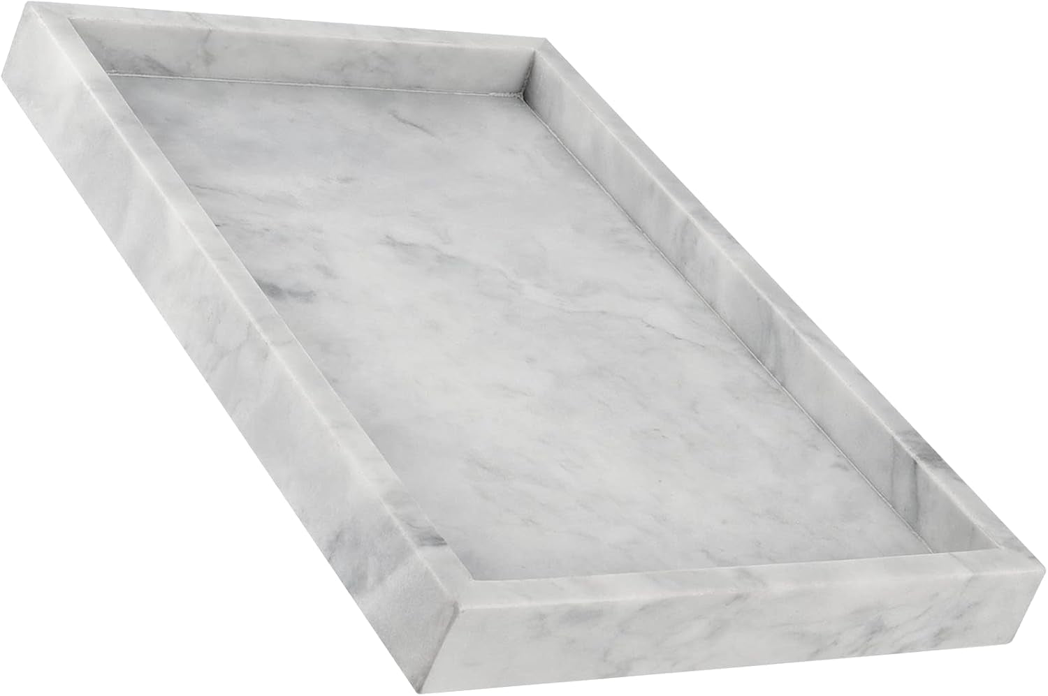 Rectangle Marble Bathroom Tray, 30 X 20 X 3Cm Marble Vanity Tray Marble Storage Plate Tray for Dressers