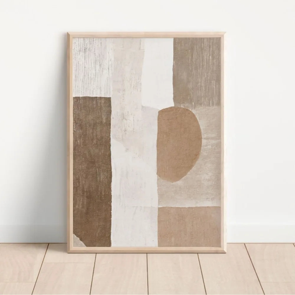 3Pcs Frameless Neutral Abstract Wall Art Prints, Brown and Beige Wall Art, Abstract Wall Art, Bohemian Modern Wall Decoration