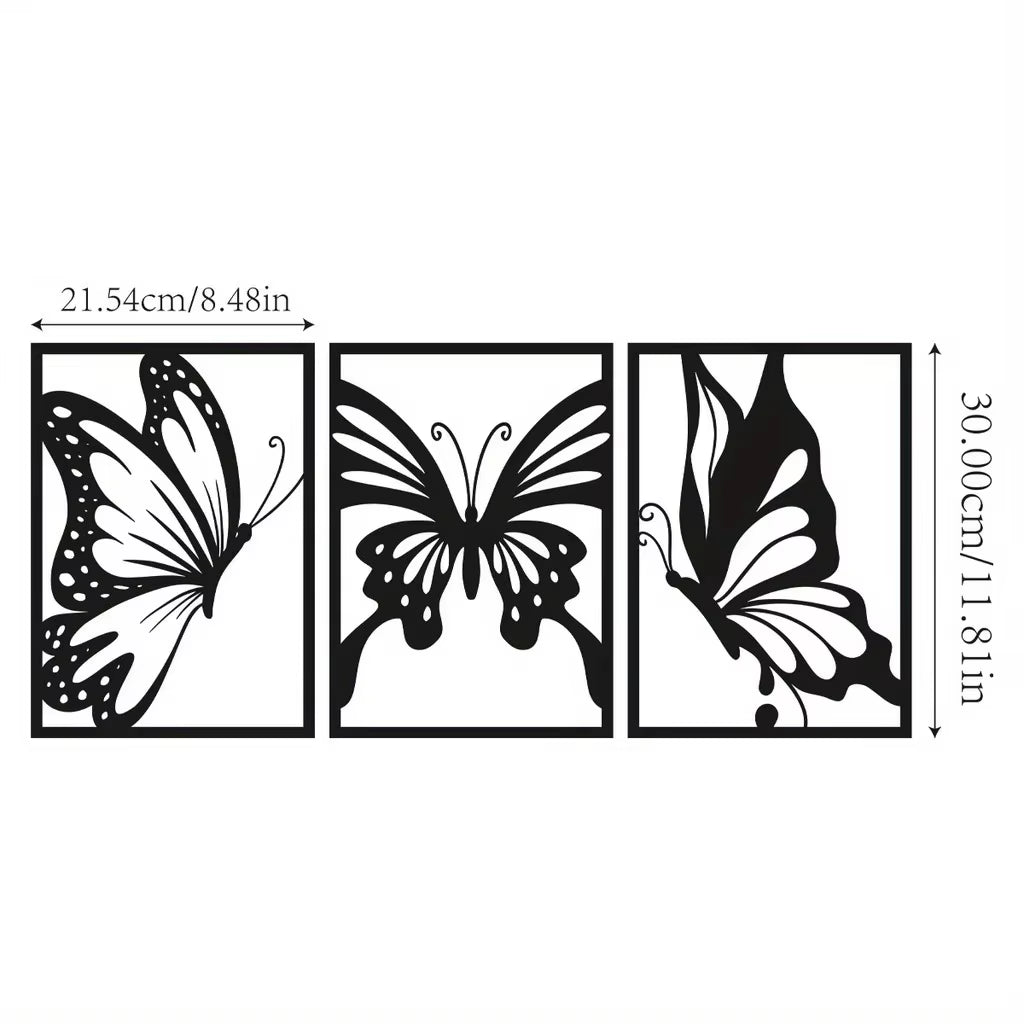 3Pcs Black Metal Wall Art Decor Tree of Life Metal Tree Wall Art Tree Sign Metal Wall Decoration Housewarming Hanging Wall Art