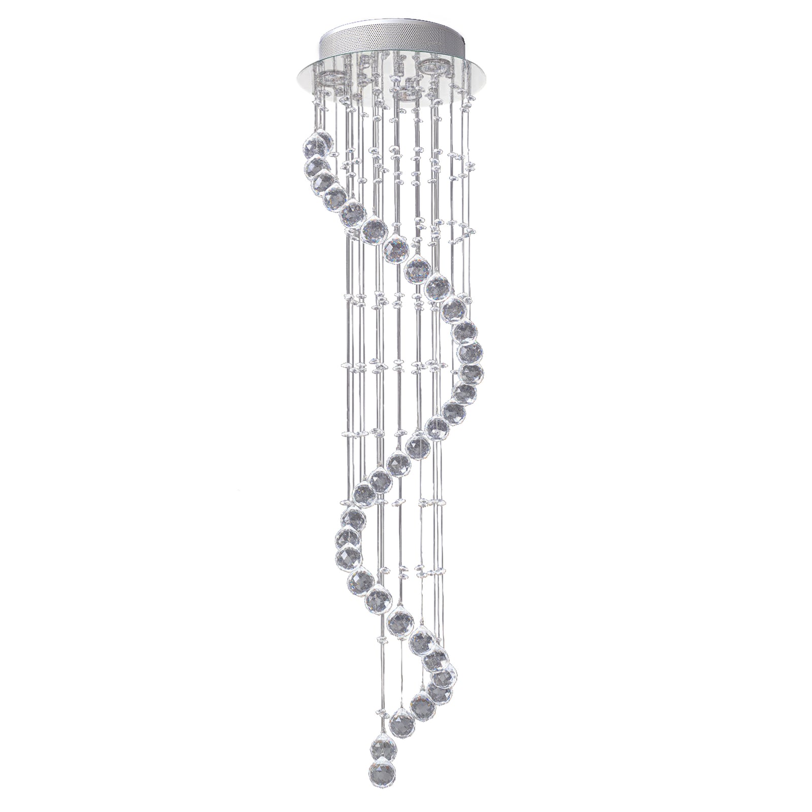 HOMCOM Modern Crystal Droplet Ceiling Light Stainless Steel Bedroom Hallway