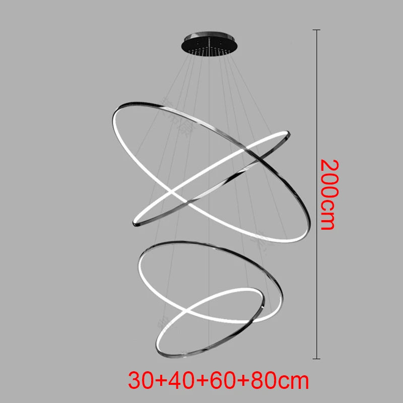 Living Room Decoration Pendant Lights Modern Dining Room Lamps for Living Room Smart Ring Lamp Stair Lamp