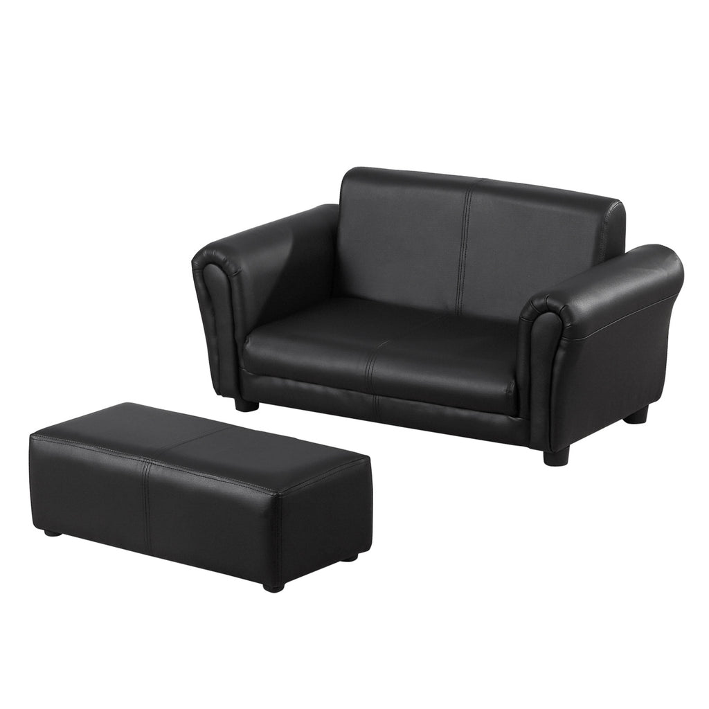 Kids Sofa Set, 2 Seater Children Armchair Furniture with Footrest