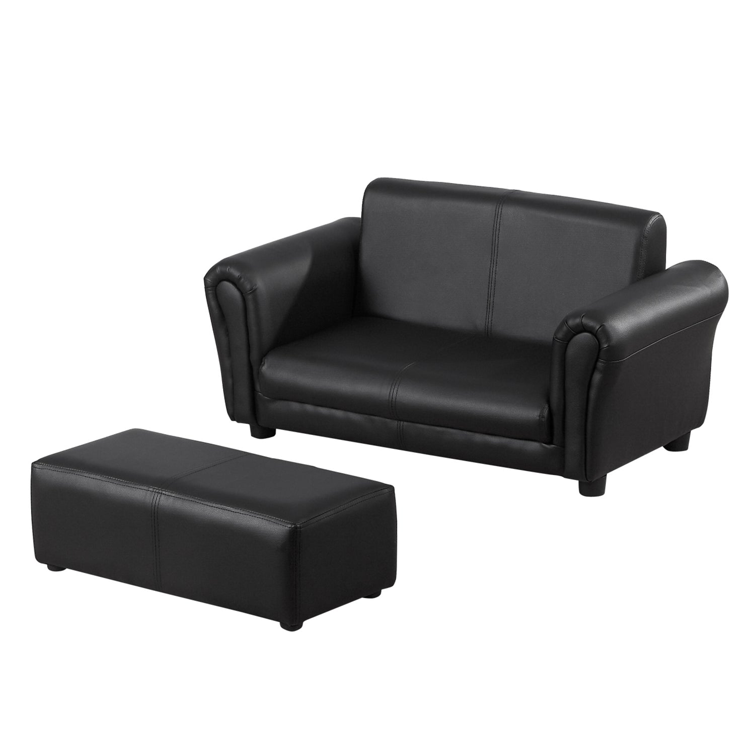 Kids Sofa Set, 2 Seater Children Armchair Furniture with Footrest
