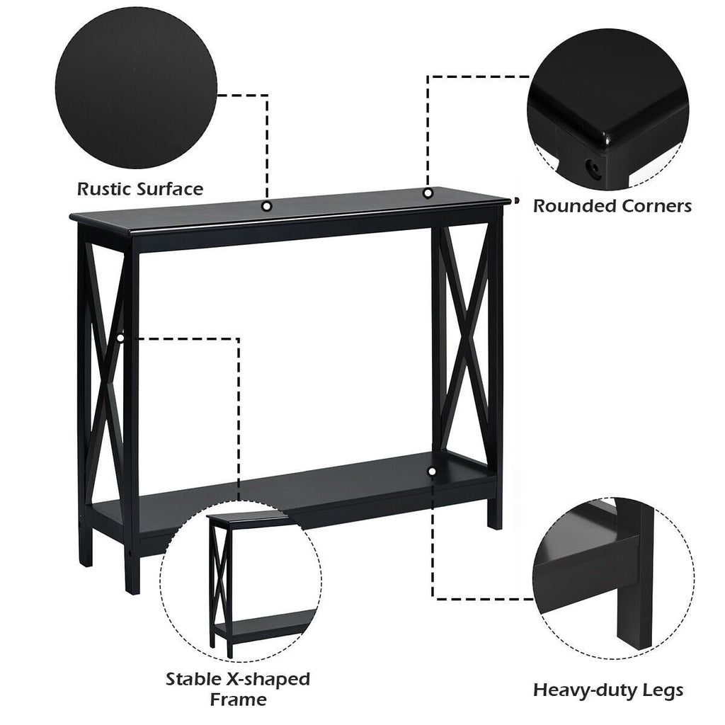 2 Tier Wooden Console Table