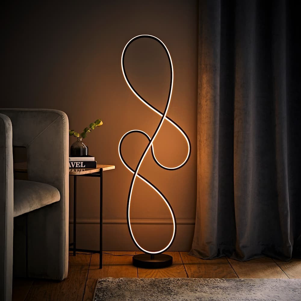 LED Floor Lamp Black Living Room Bedroom Light Standard Free Standing Reading