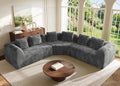 275Cm Curved Corner Sofa Grey, Chenille Boneless Cloud Sofa | Ergonomic, 72Cm Deep Seat, Durability, High-Density Foam, Pocket Springs, Supportive Comfort, Assembly-Free, Custom Layouts
