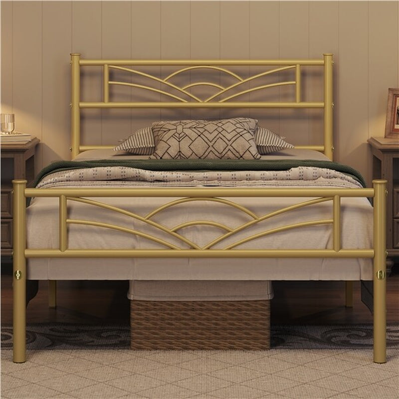 3Ft Single Bed Frame Mattress Foundation Metal Iron Bed with Under-Bed Storage